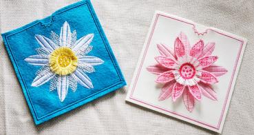 Preview: ITH - Stickdatei Schokoladenhülle 3D Margerite Ritter Sport 100g